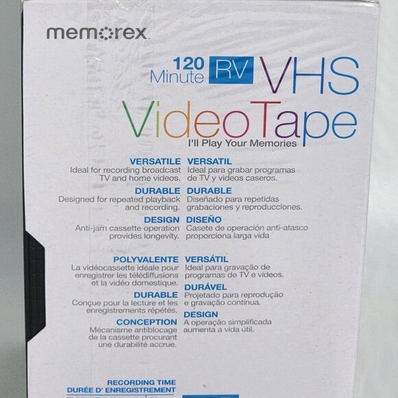 Memorex 5PK 120 Minute RV VHS Video Tape T-120 6HR EP Cassettes Blank New Media - Picture 5 of 7